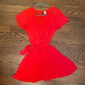 Red Tie-front dress